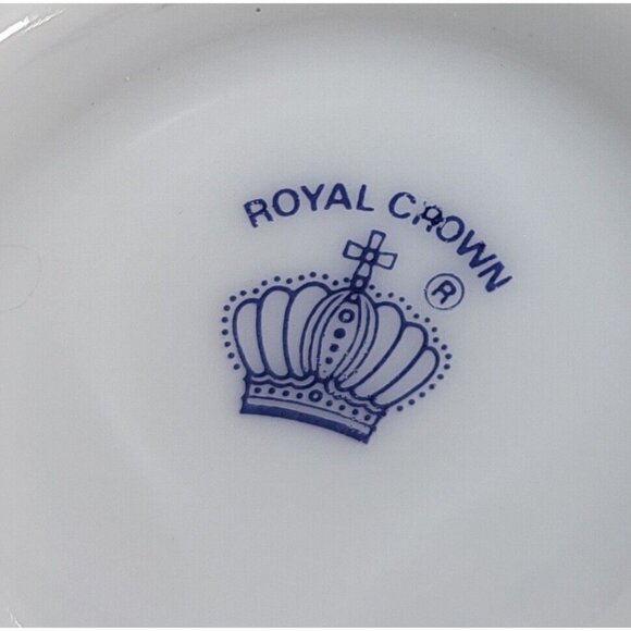 Vintage Royal Crown Butterfly And Flowers With Green/Yellow Stripe Mug RARE - Picture 12 of 12